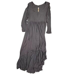 Uncle Frank Women's Jersey-Knit Gray Dress 3/4-Sleeve High-Low Hemline Gray Size